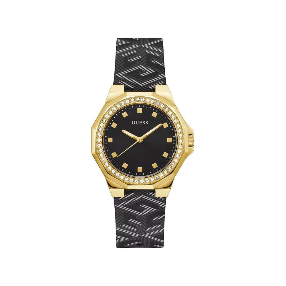 Guess Black Leather Dress Watch | Regal Royce