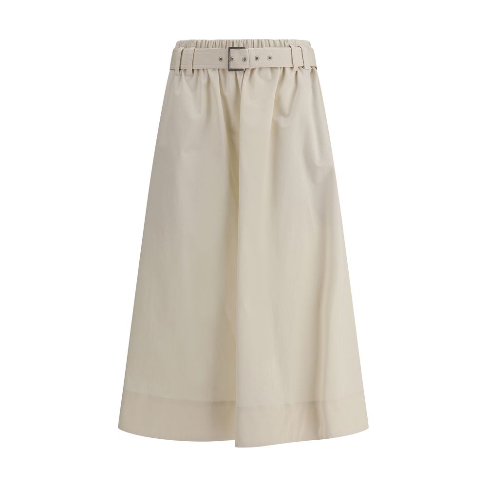 Brunello Cucinelli Cream Wide Long Skirt | Regal Royce