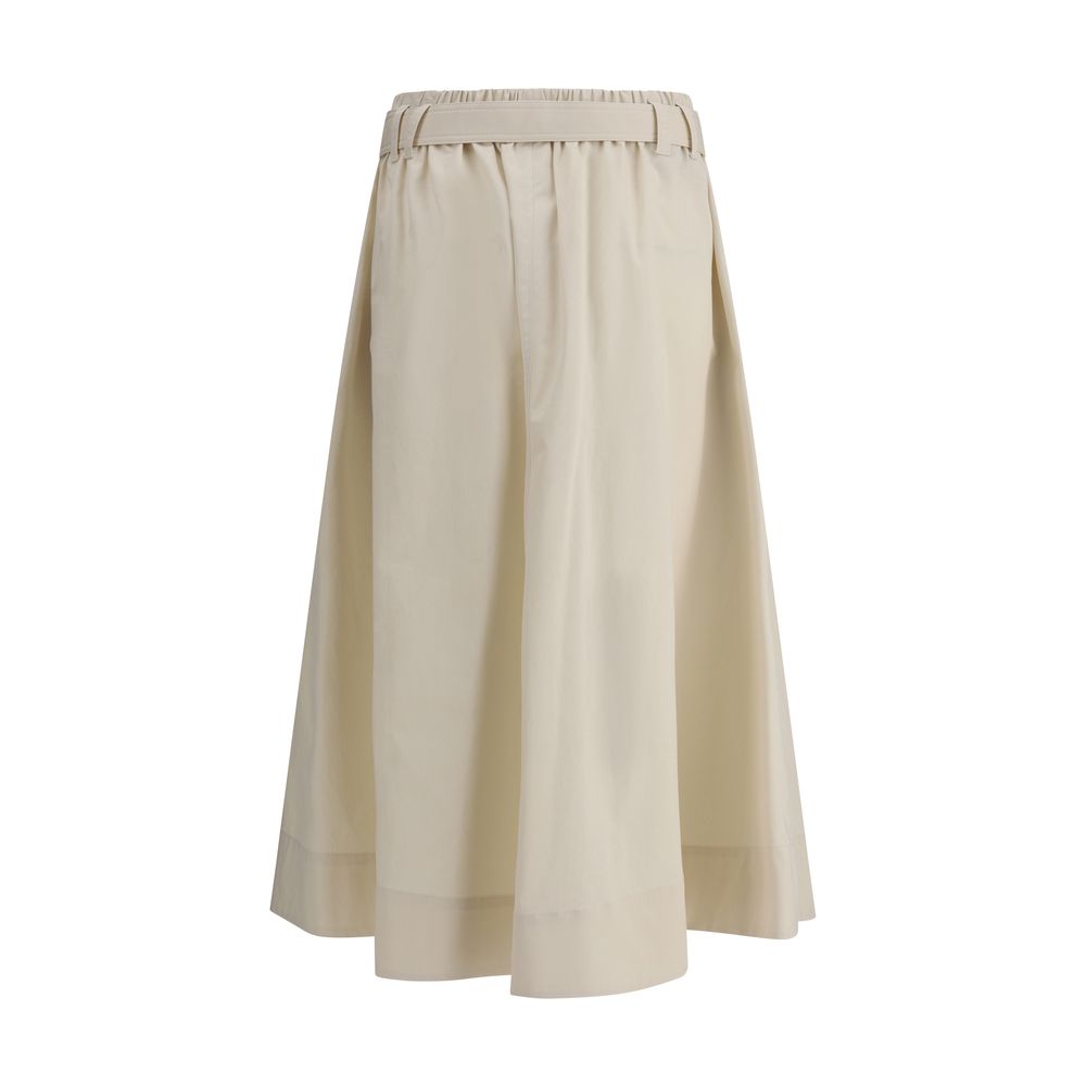 Brunello Cucinelli Cream Wide Long Skirt | Regal Royce