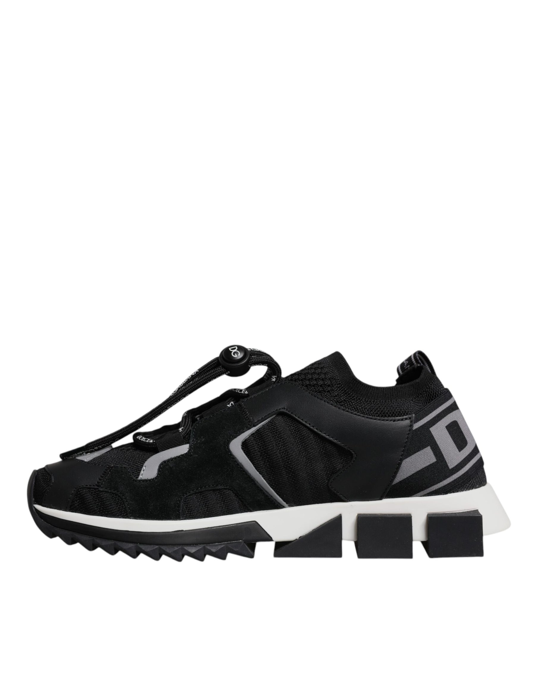 Dolce & Gabbana Black Mesh Sorrento Trekking Sneakers Shoes | Regal Royce