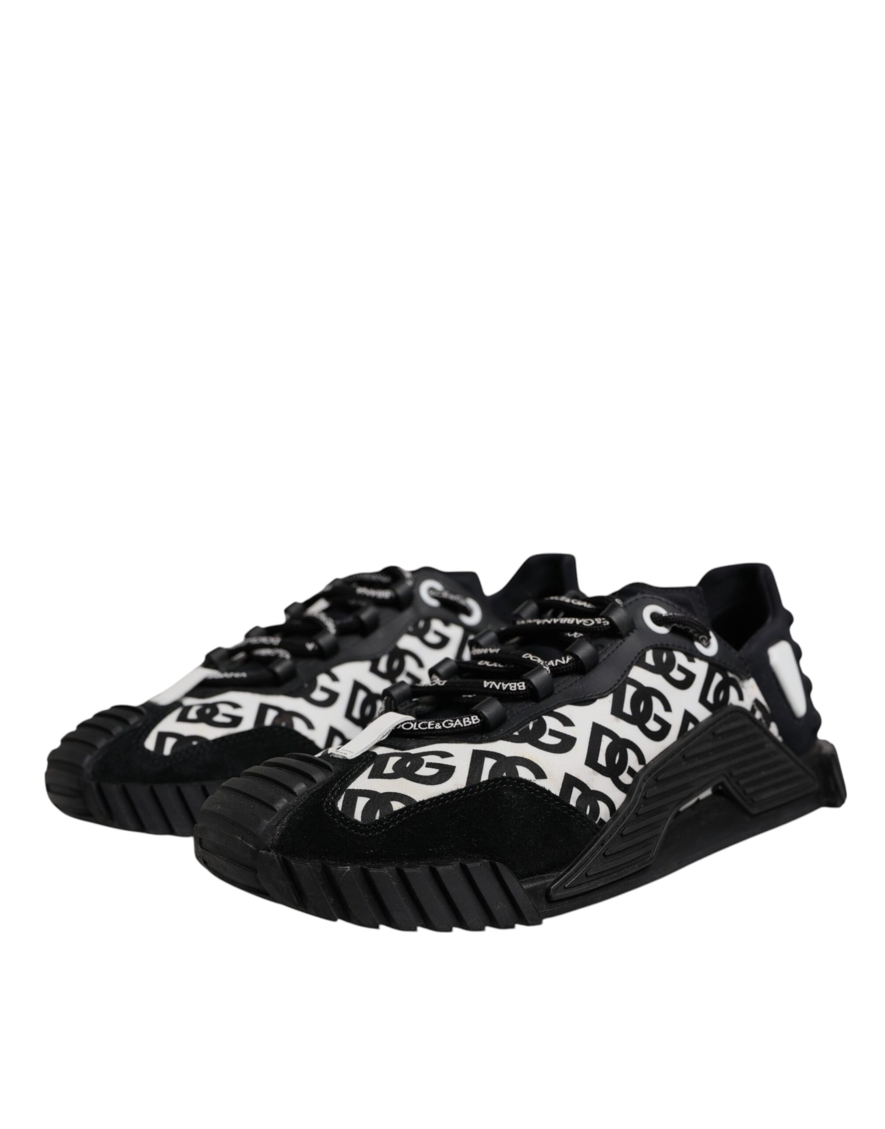 Dolce & Gabbana Black Logo Lace Up Low Top NS1 Sneakers Shoes | Regal Royce