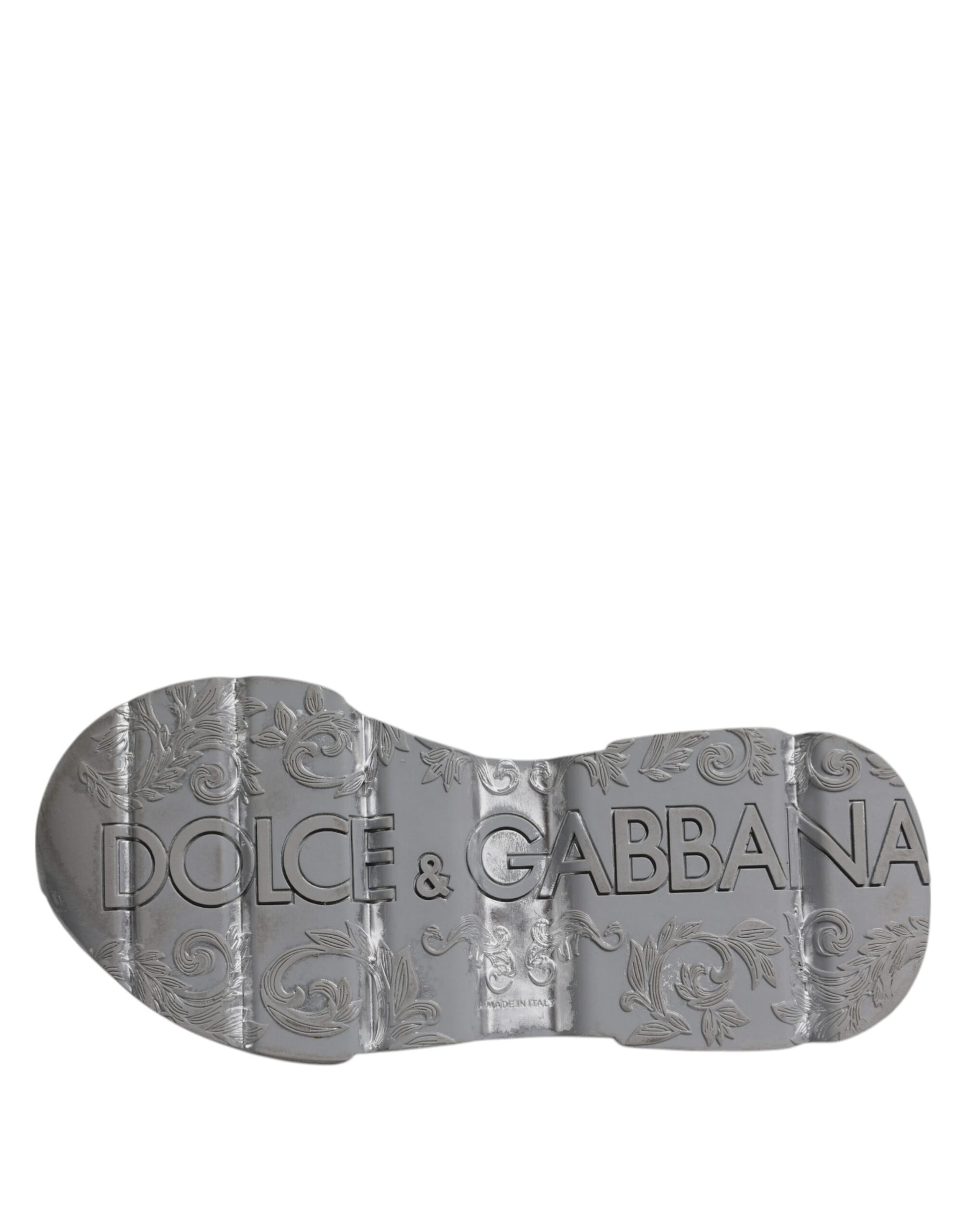 Dolce & Gabbana White Silver Daymaster Low Top Sneaker Shoes | Regal Royce