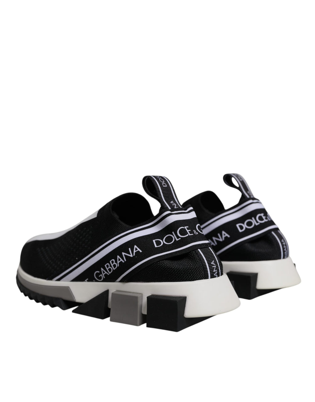 Dolce & Gabbana Black White Slip On Sorrento Sneakers Shoes