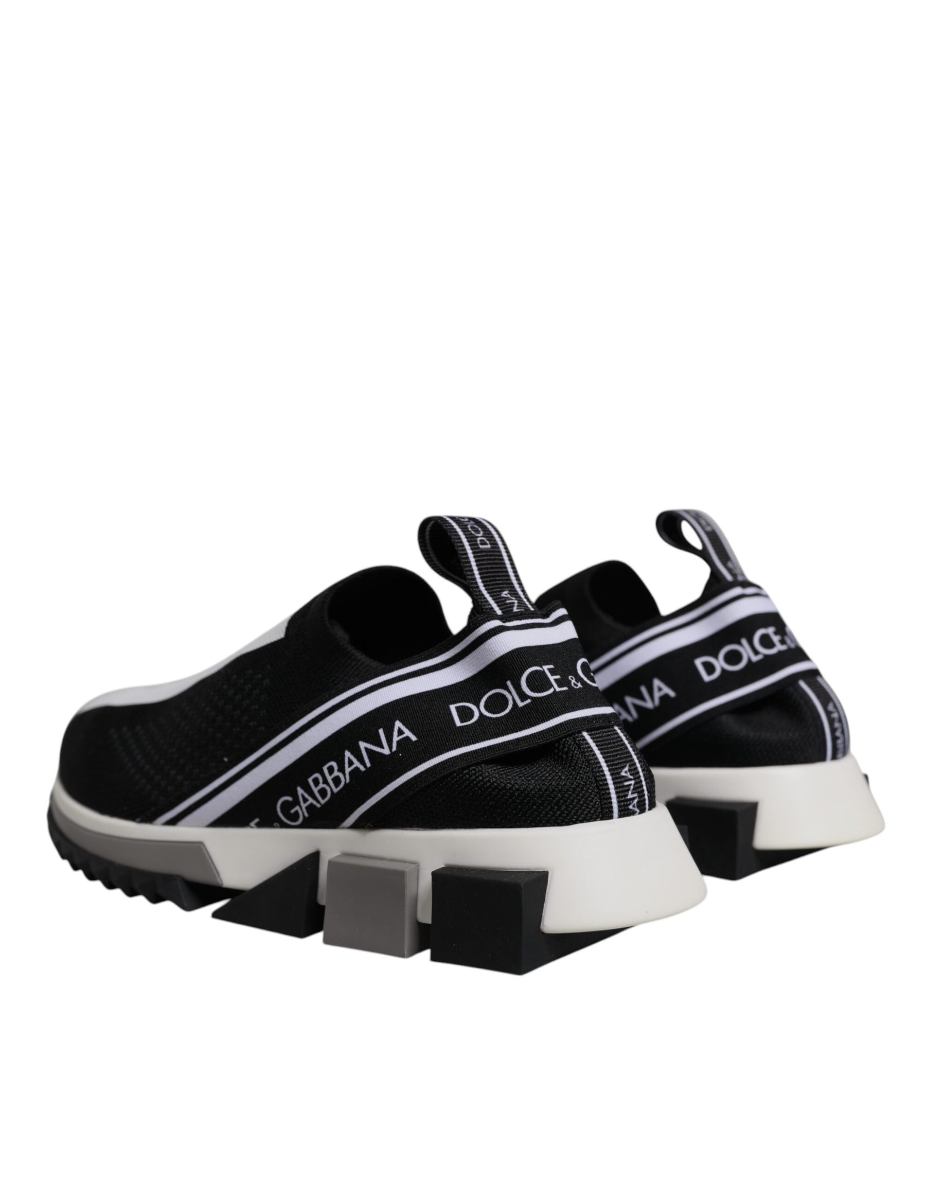 Dolce & Gabbana Black White Slip On Sorrento Sneakers Shoes | Regal Royce