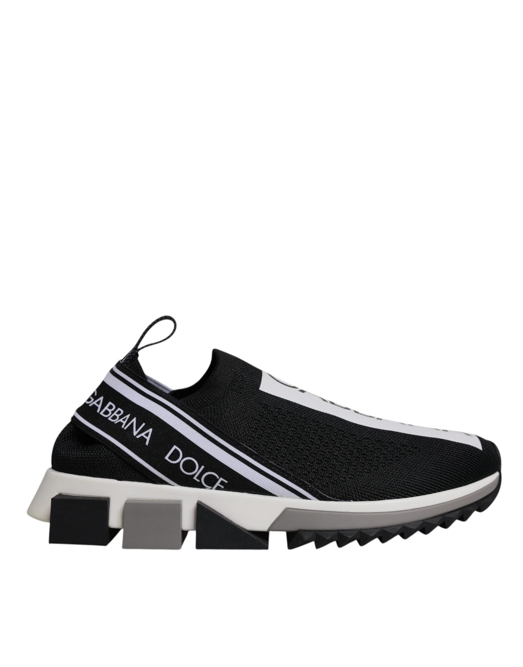 Dolce & Gabbana Black White Slip On Sorrento Sneakers Shoes | Regal Royce