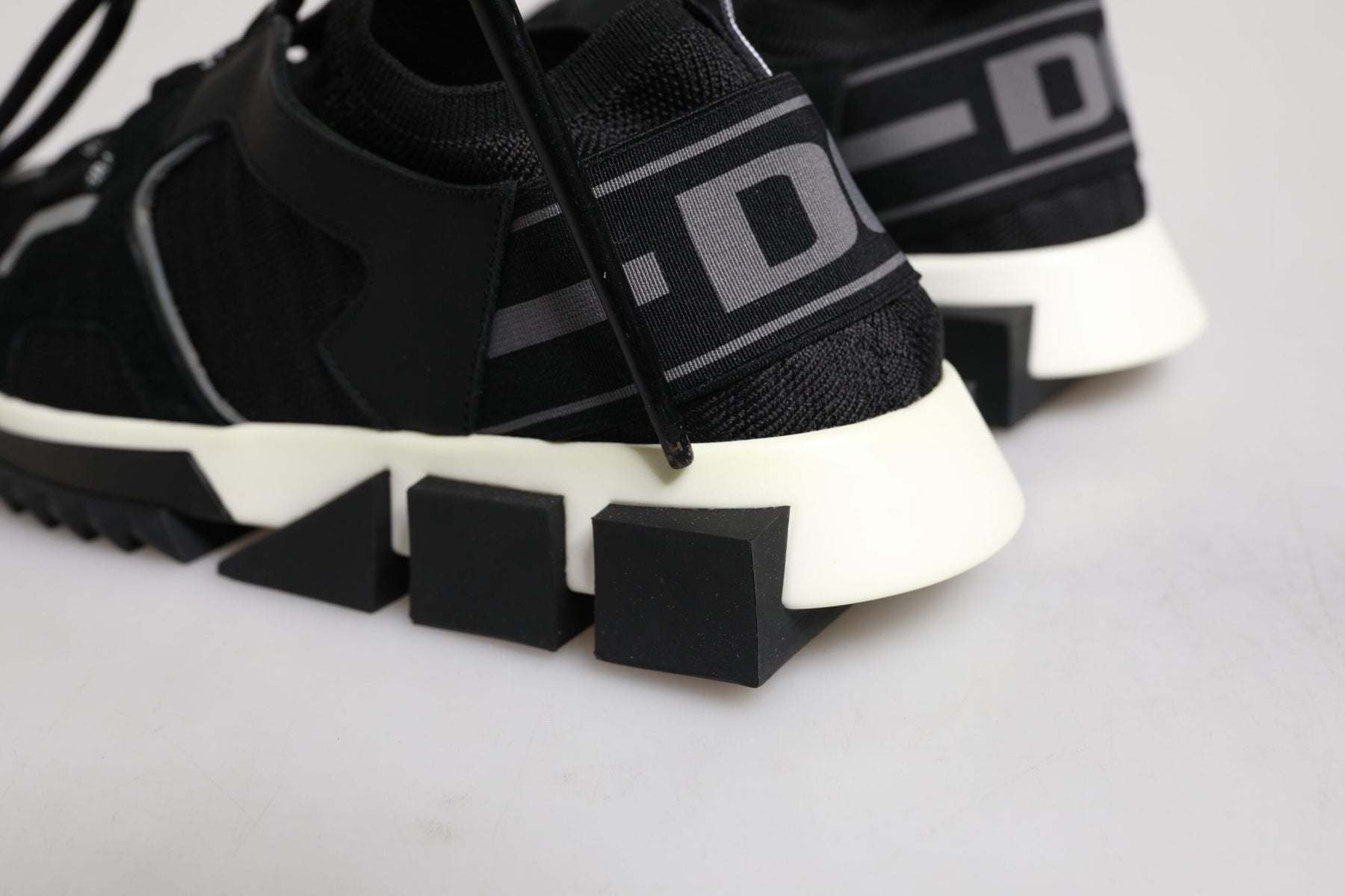 Dolce & Gabbana Black Mesh Sorrento Trekking Sneakers Shoes | Regal Royce