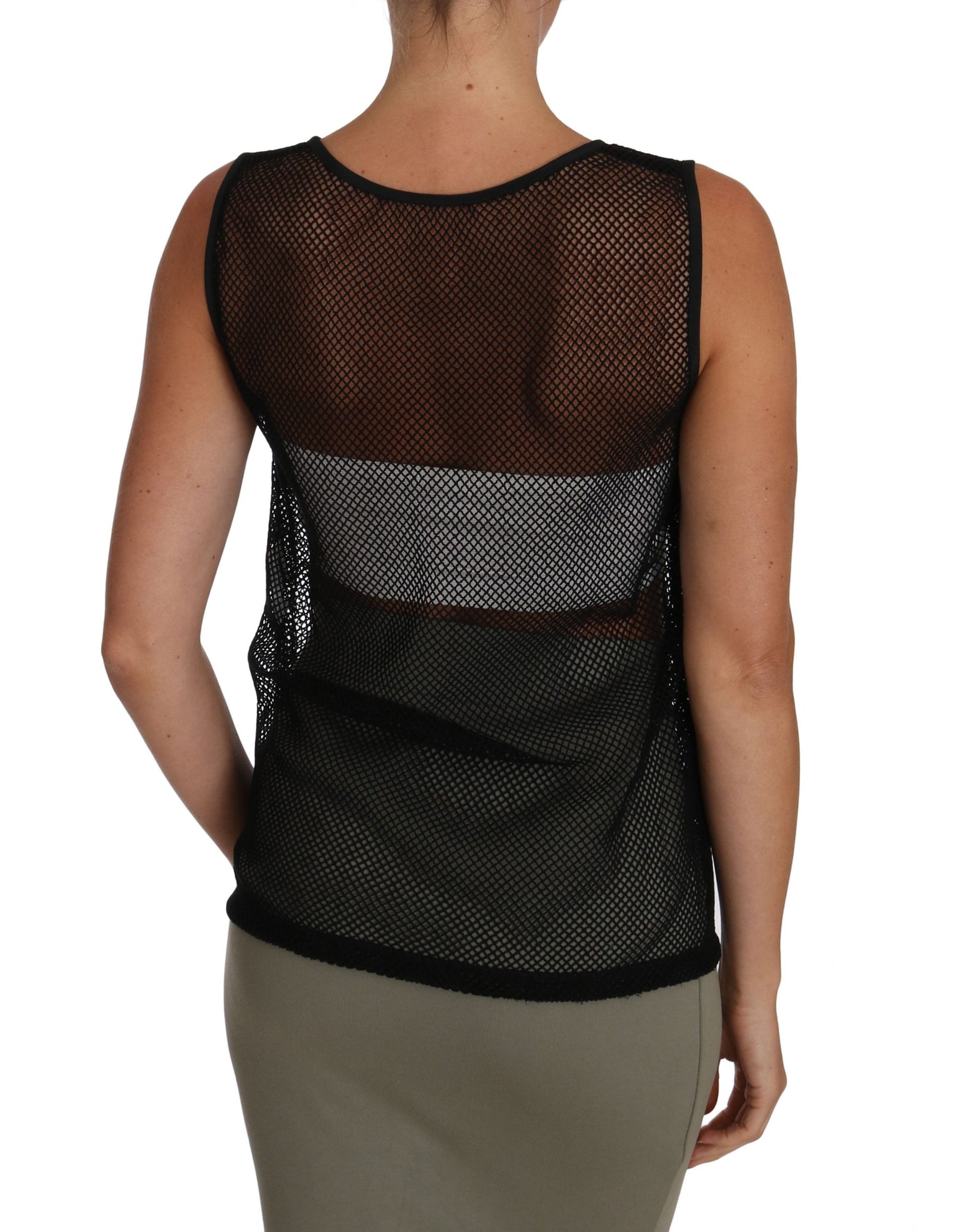 Dolce & Gabbana Black Mesh Transparent Blouse T-shirt | Regal Royce