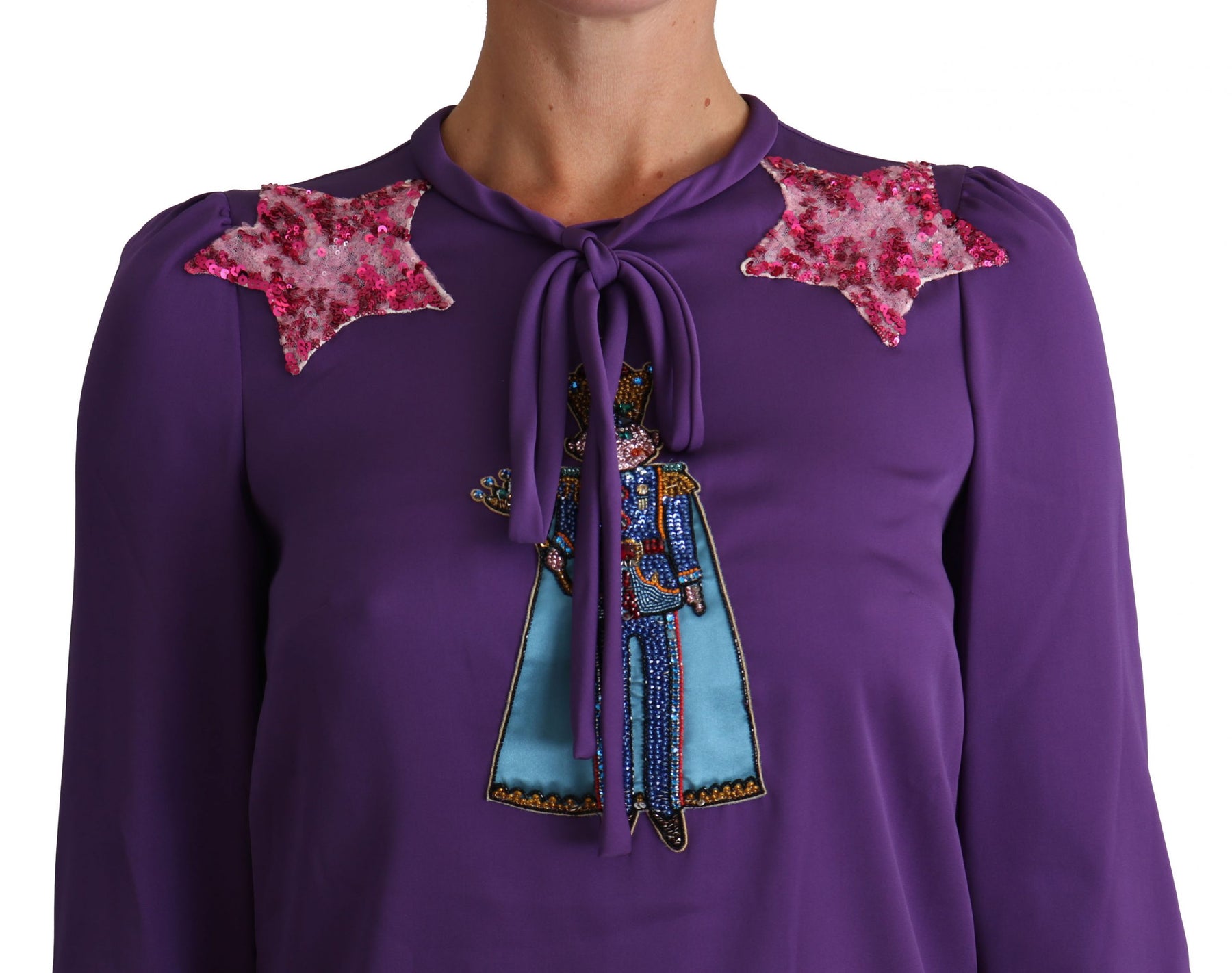 Dolce & Gabbana Purple Blouse Prince  Fairy Tale Embellished  Top | Regal Royce