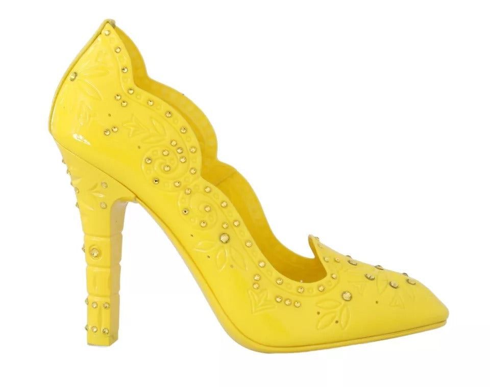 Dolce & Gabbana Yellow Crystal Heels CINDERELLA Shoes | Regal Royce