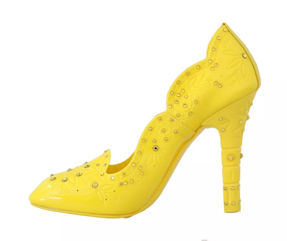 Dolce & Gabbana Yellow Crystal Heels CINDERELLA Shoes | Regal Royce