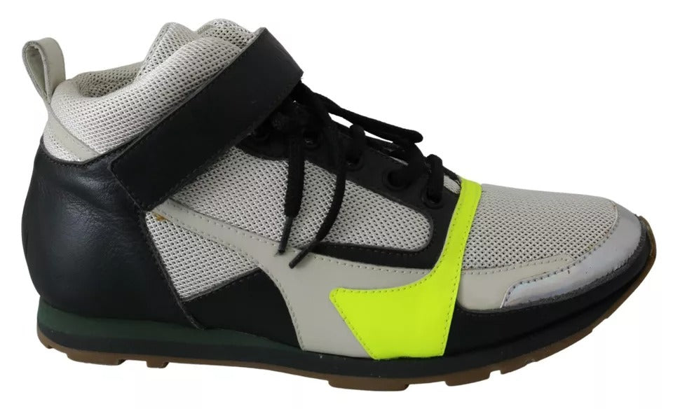 Jil Sander Fog Gray Neon Green Black Lace-Up Strap Shoes | Regal Royce