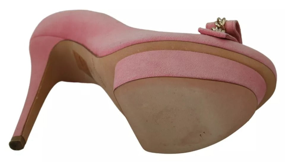 Elisabetta Franchi Pink Bow Stiletto Heel Pumps Shoes | Regal Royce
