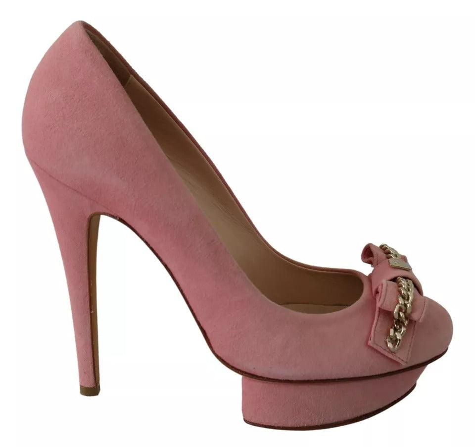 Elisabetta Franchi Pink Bow Stiletto Heel Pumps Shoes | Regal Royce
