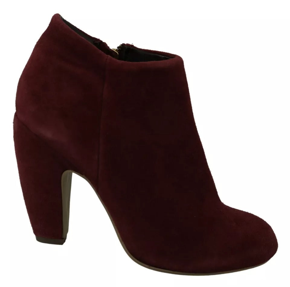 Steve Madden Maroon Blush Velvet Suede Penelope Ankle Boots Shoes | Regal Royce