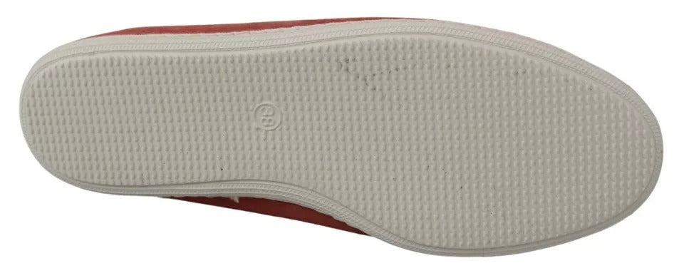 Pantofola D'Oro Coral Suede Lace Bow Loafers Ballet Flat Shoes | Regal Royce