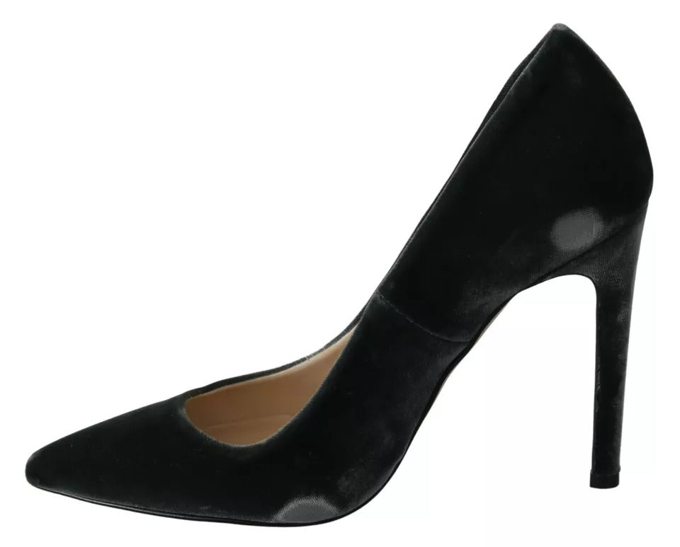 Ovyé Gray Velvet Dress Stiletto Pumps Shoes | Regal Royce