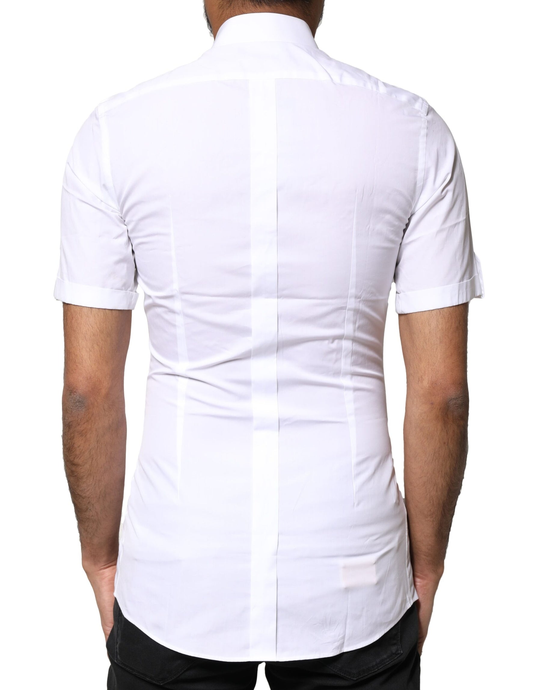 Dolce & Gabbana White GOLD Button Down Casual Men Polo Shirt | Regal Royce