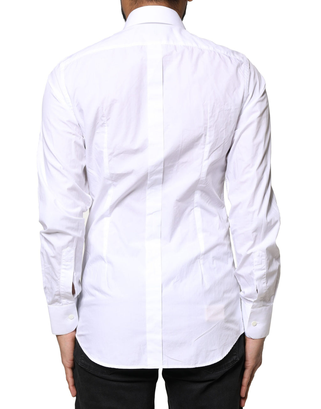 Dolce & Gabbana White GOLD Cotton Long Sleeves Men Dress Shirt
