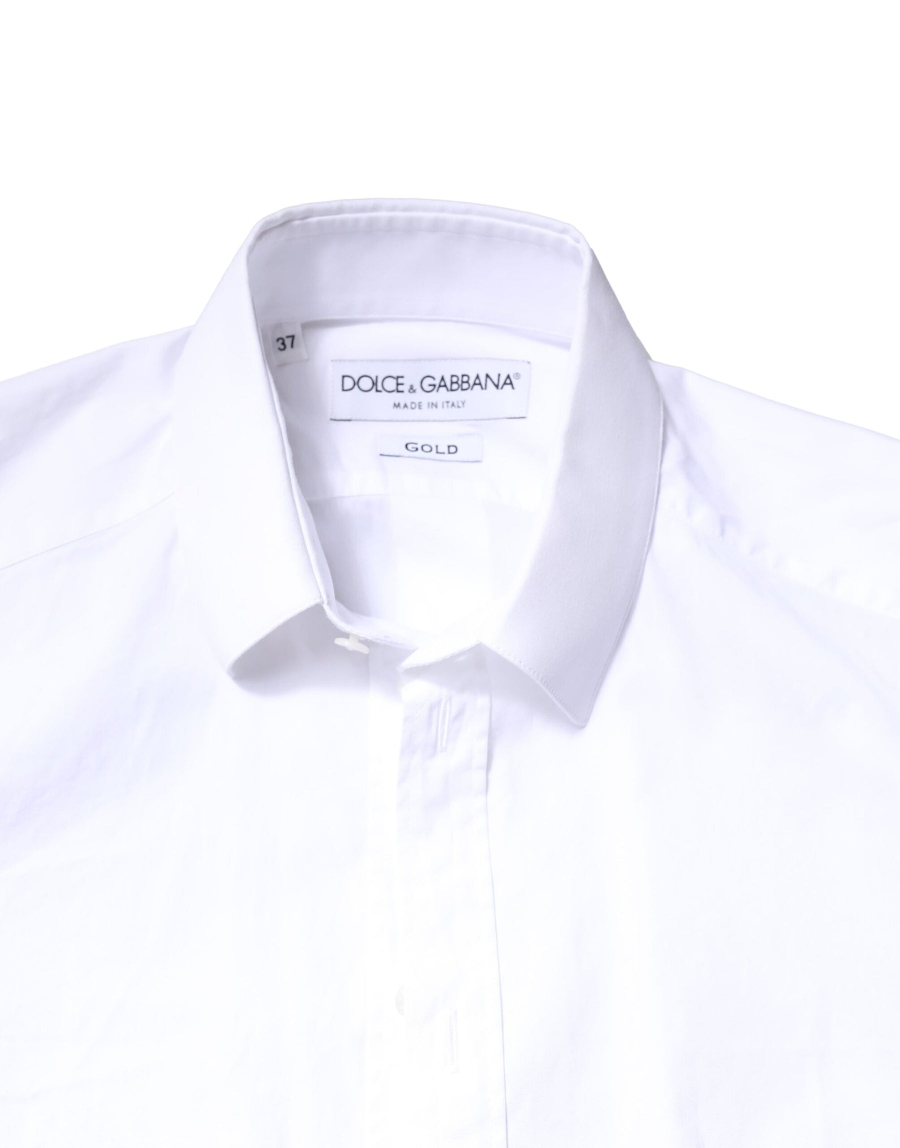 Dolce & Gabbana White GOLD Cotton Long Sleeves Dress Shirt | Regal Royce