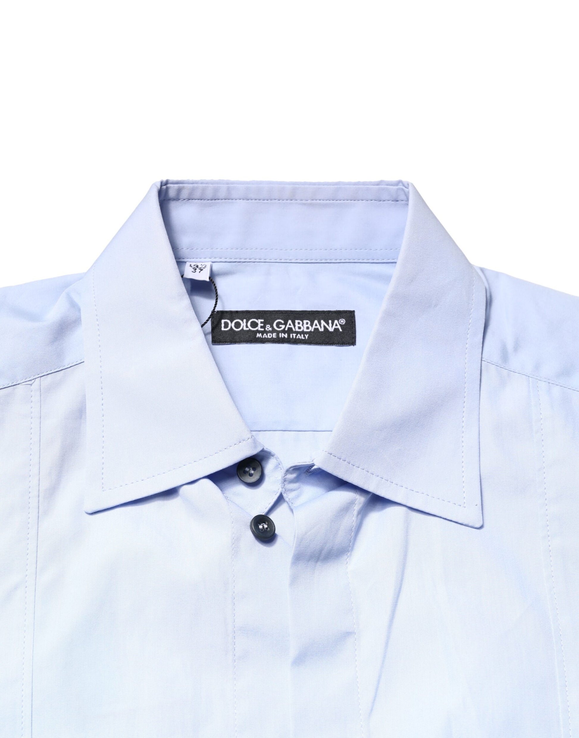 Dolce & Gabbana Light Blue Cotton Long Sleeves Dress Shirt