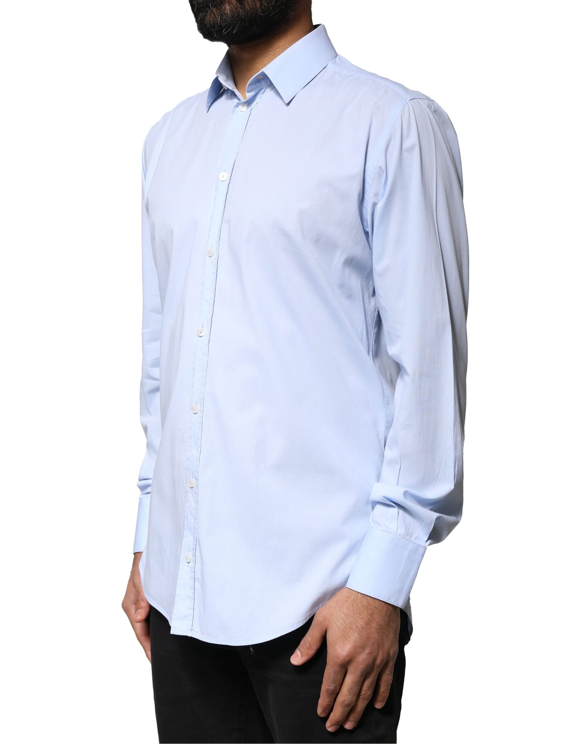 Dolce & Gabbana Light Blue Cotton MARTINI Formal Dress Shirt