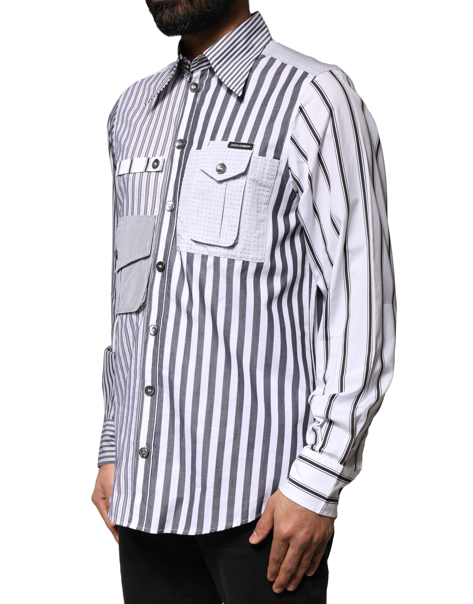 Dolce & Gabbana Multicolor Striped Button Down Casual Shirt | Regal Royce