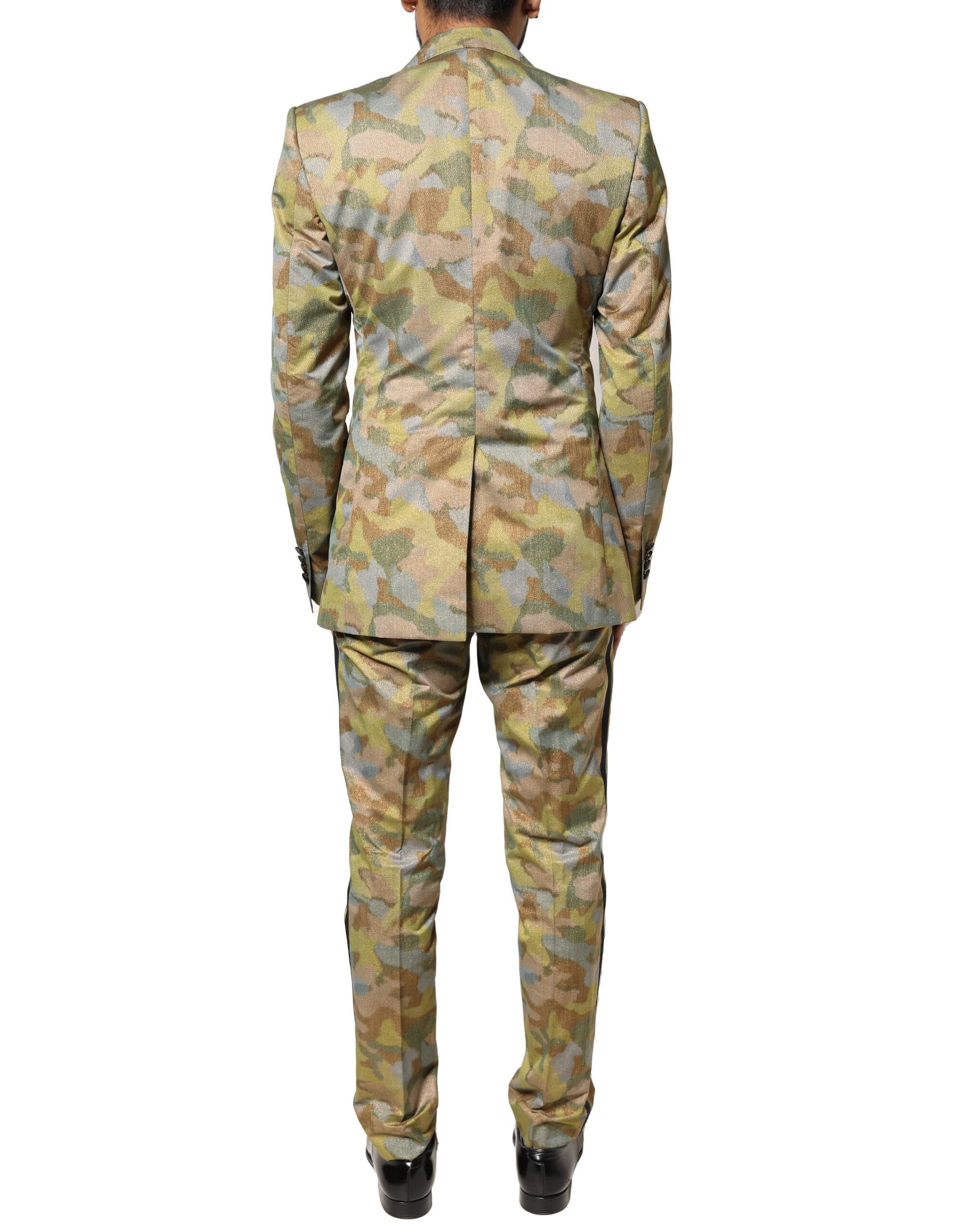 Dolce & Gabbana Multicolor Camouflage SICILIA 3 Piece Suit | Regal Royce
