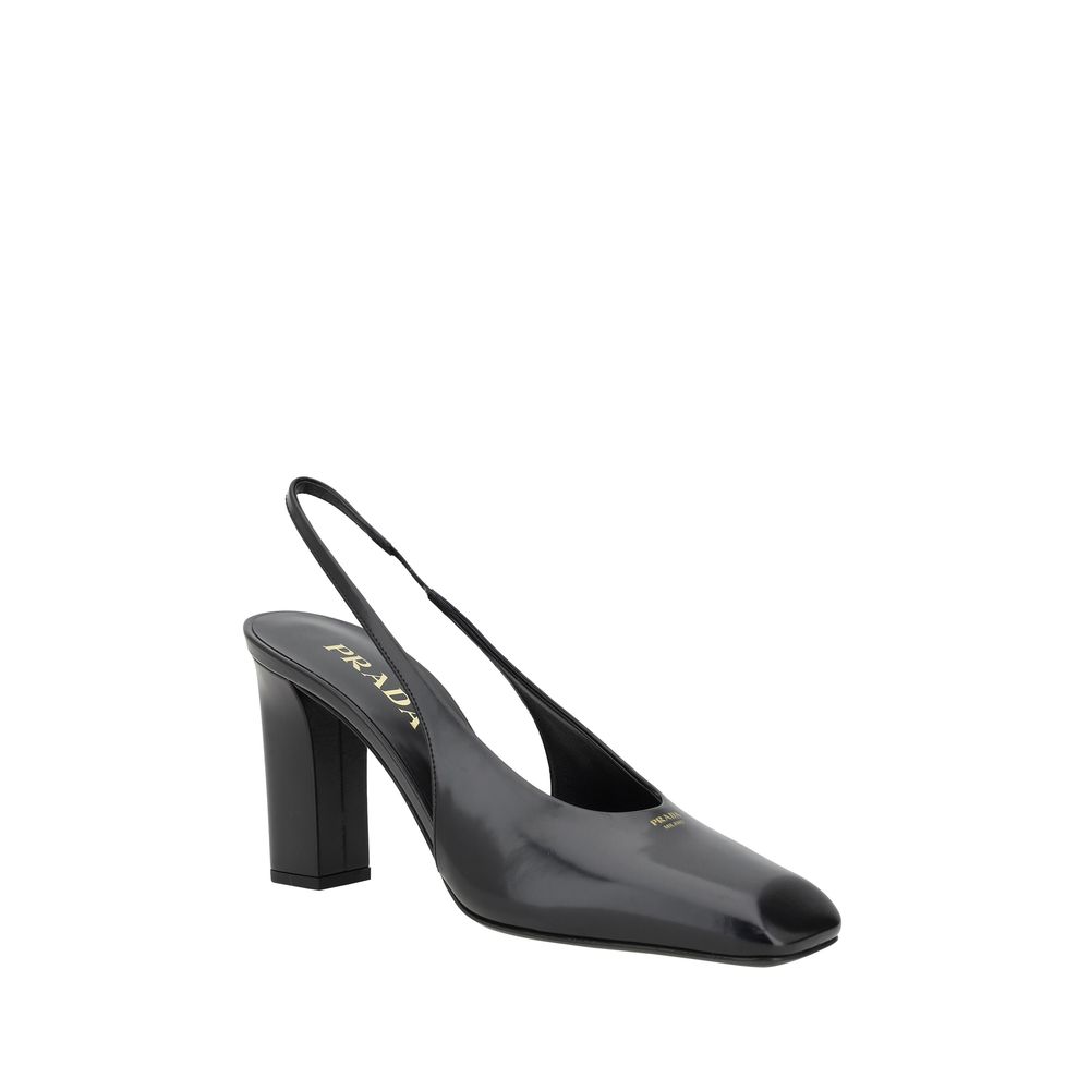 Prada Black Calf Leather Pumps | Regal Royce