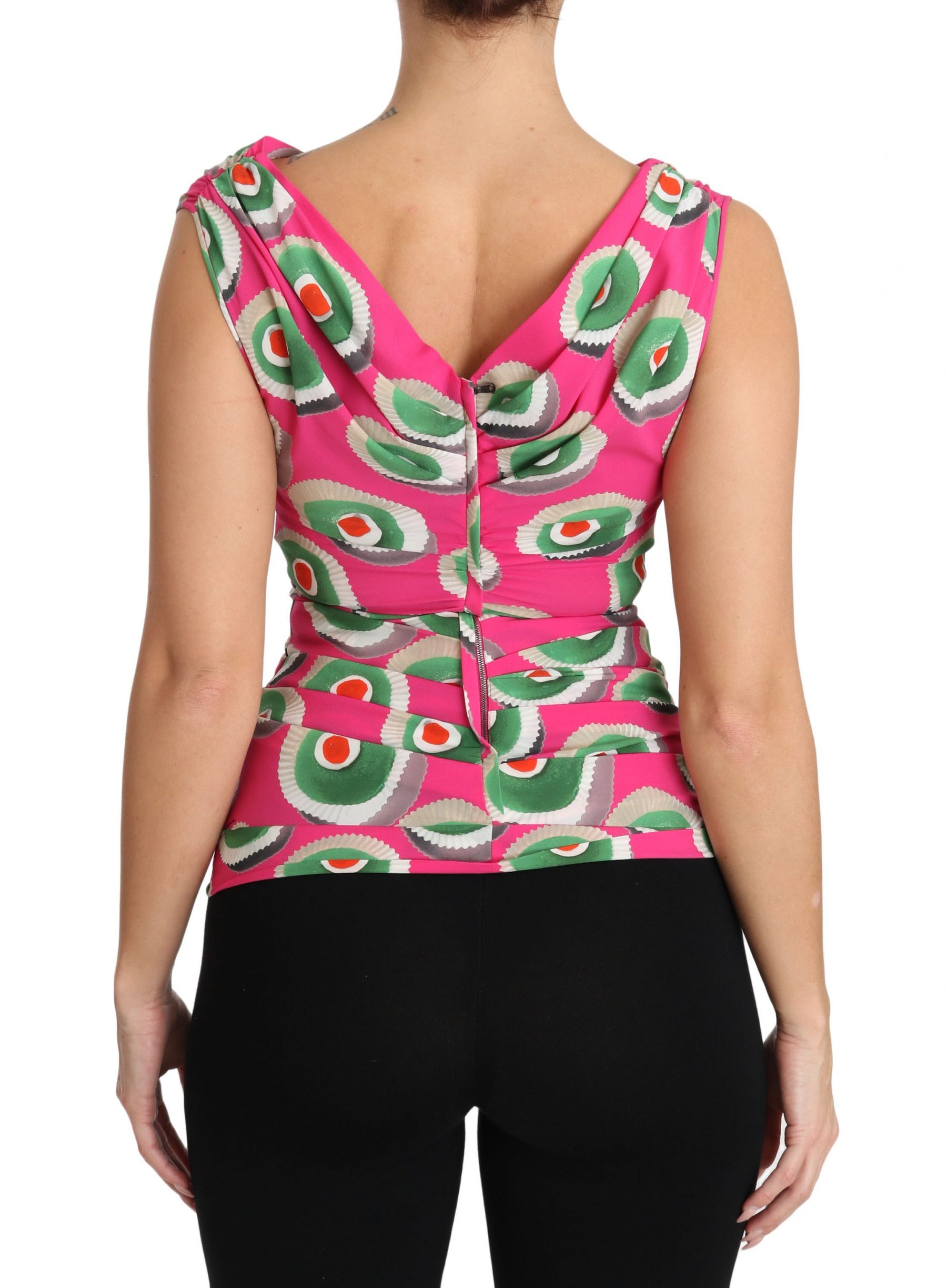 Dolce & Gabbana Pink Silk Stretch Sicilian Cake Top | Regal Royce