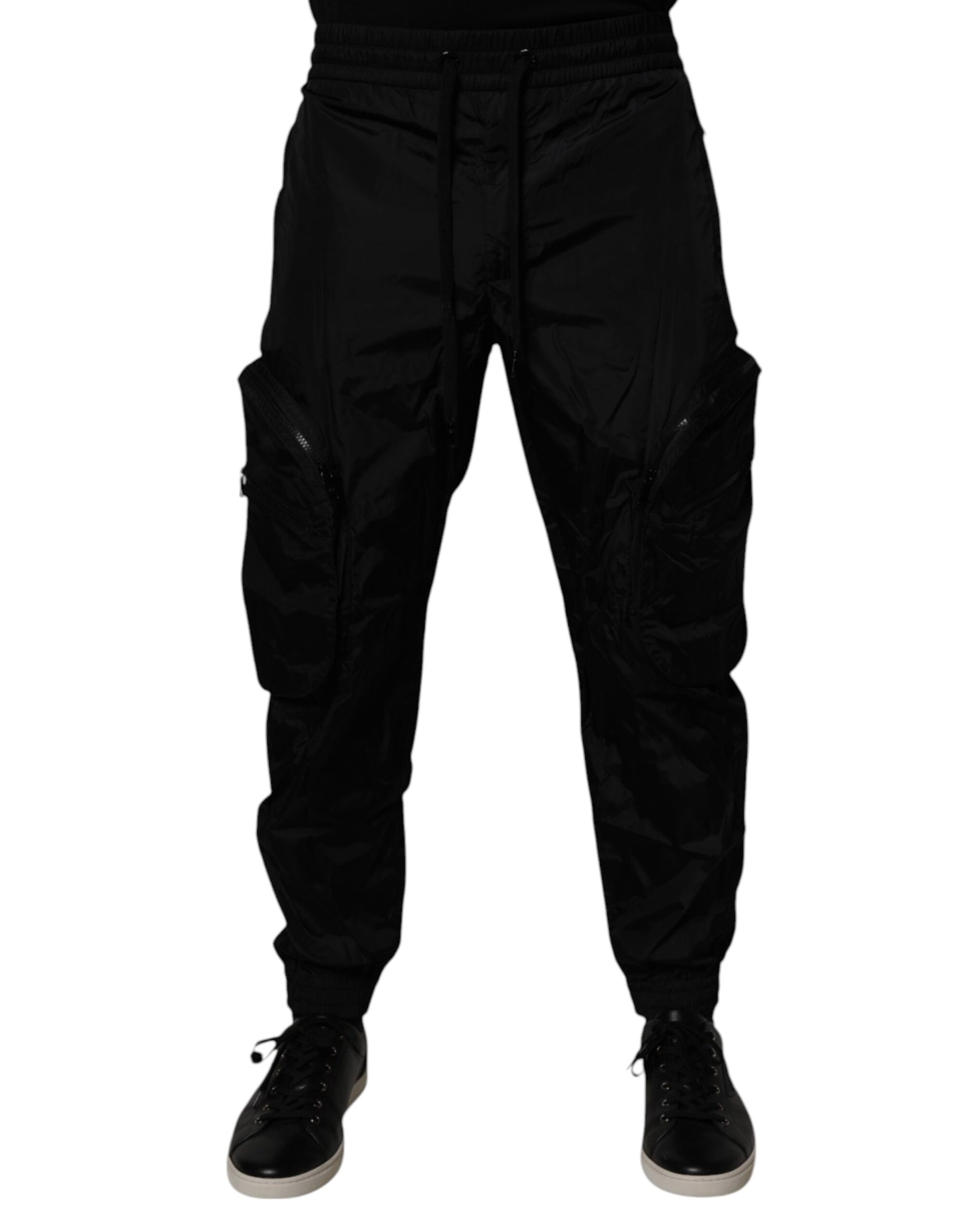 Dolce & Gabbana Black Nylon Cargo Jogger Men Sweatpants Pants | Regal Royce