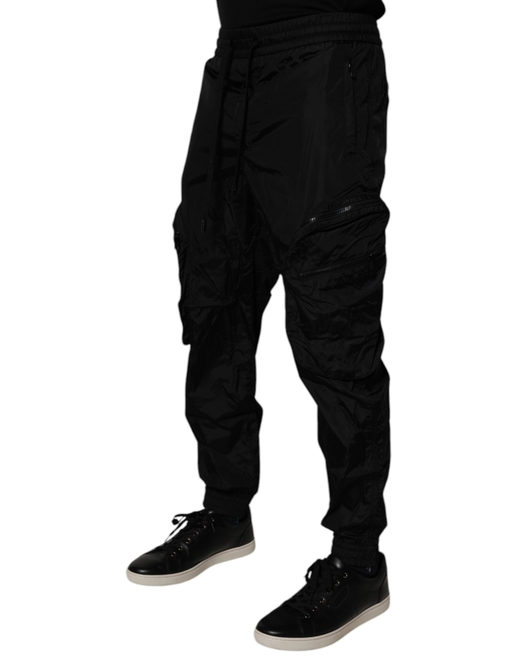 Dolce & Gabbana Black Nylon Cargo Jogger Men Sweatpants Pants | Regal Royce