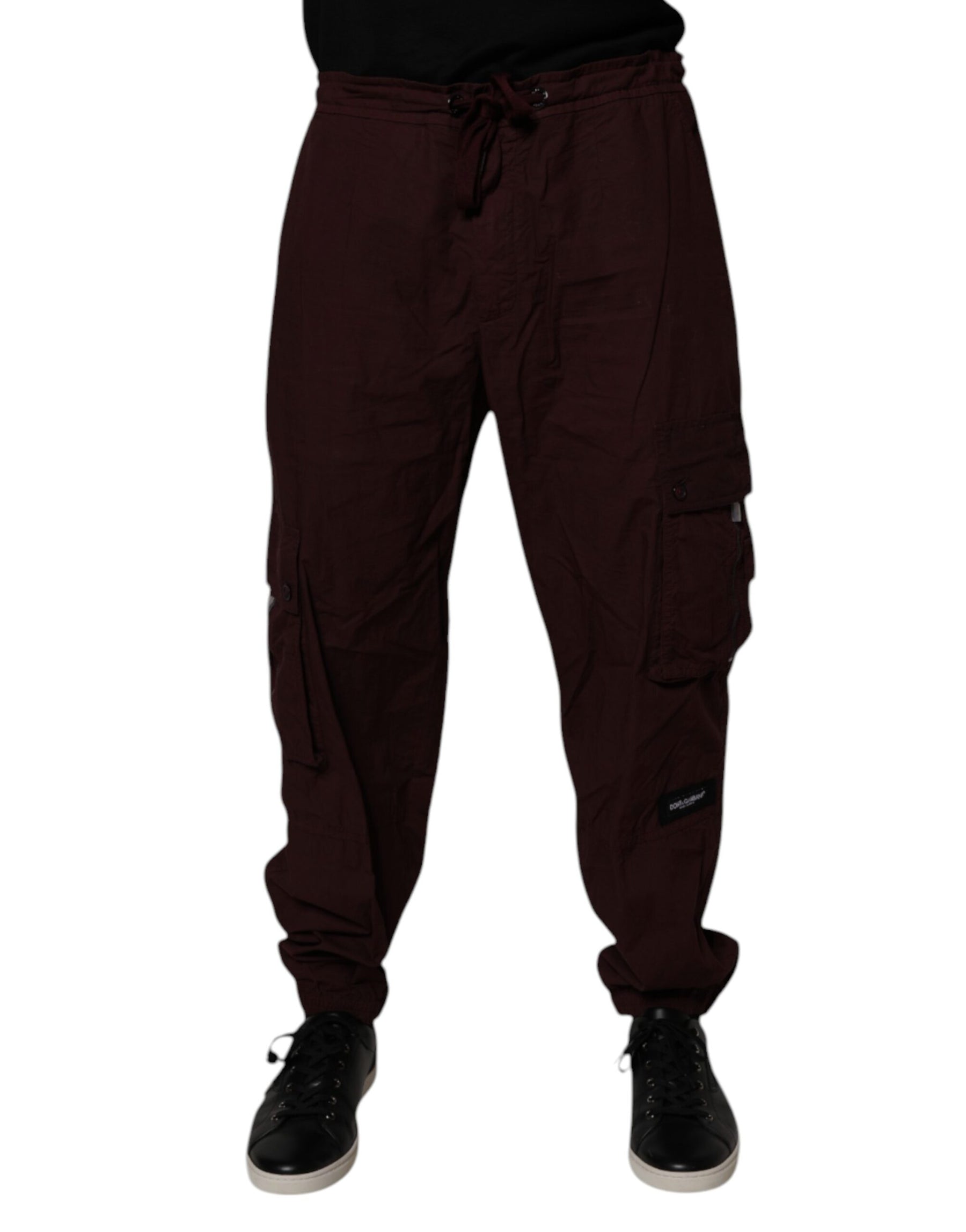Dolce & Gabbana Maroon Cotton Cargo Jogger Sweatpants Pants | Regal Royce