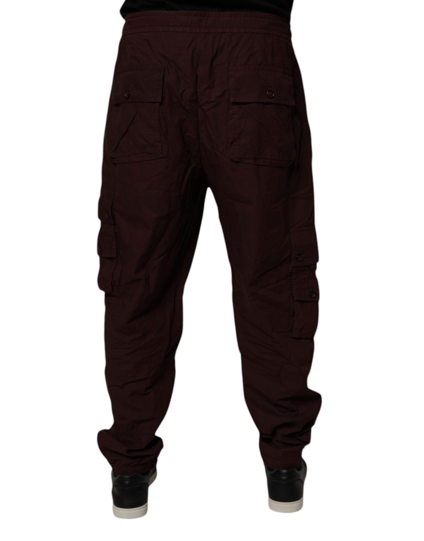 Dolce & Gabbana Maroon Cotton Cargo Jogger Sweatpants Pants | Regal Royce