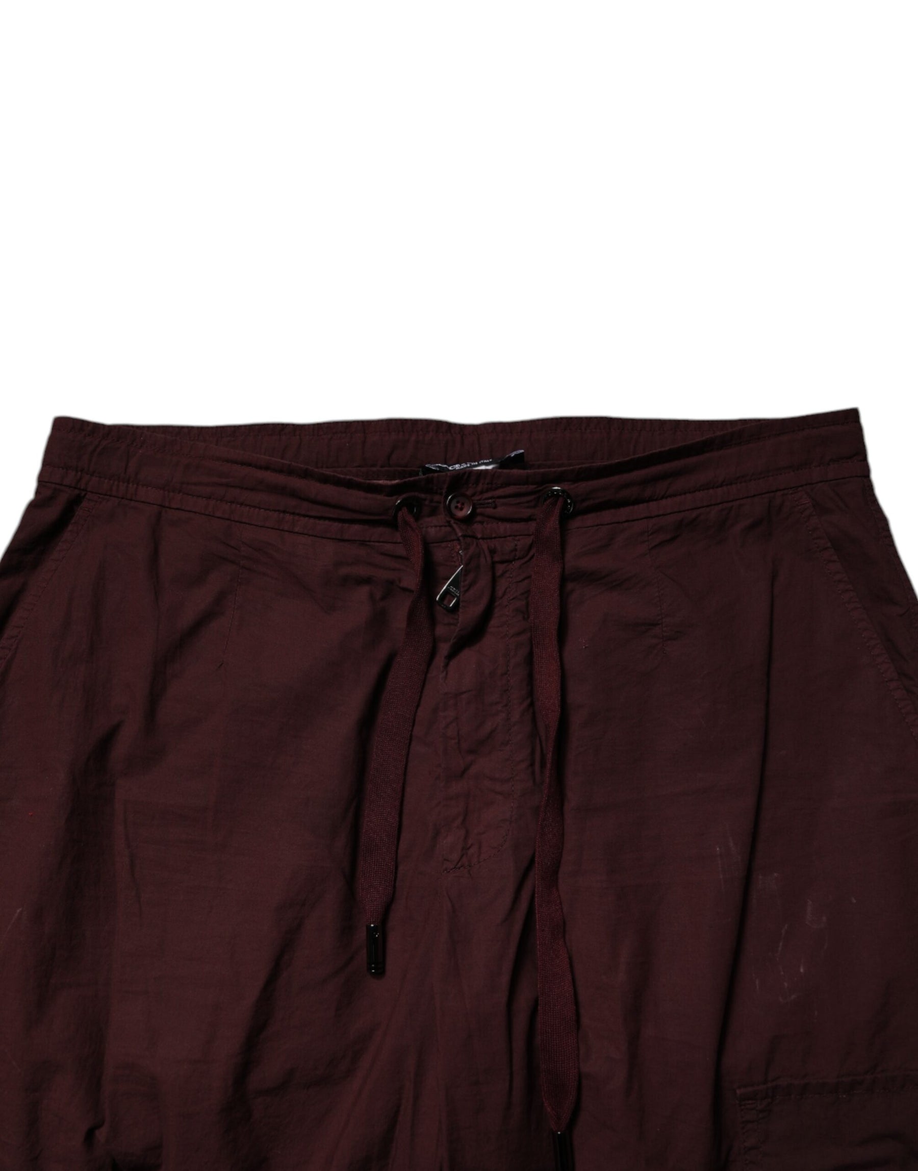 Dolce & Gabbana Maroon Cotton Cargo Jogger Sweatpants Pants | Regal Royce