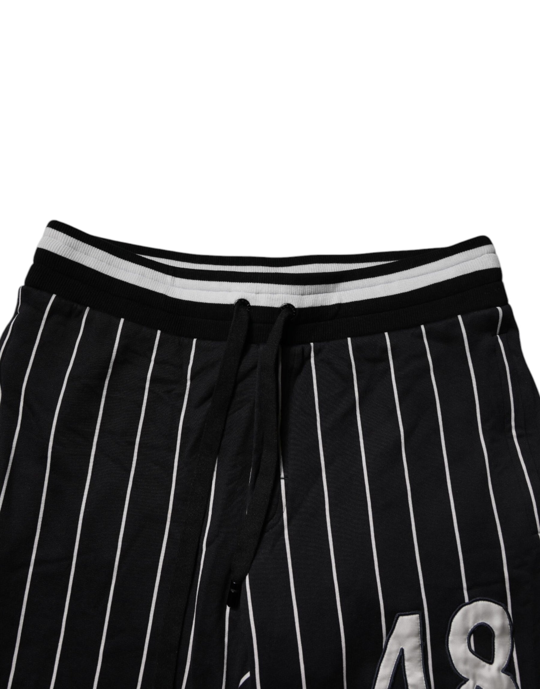 Dolce & Gabbana Black White Stripes Jogger Sweatpants Pants | Regal Royce