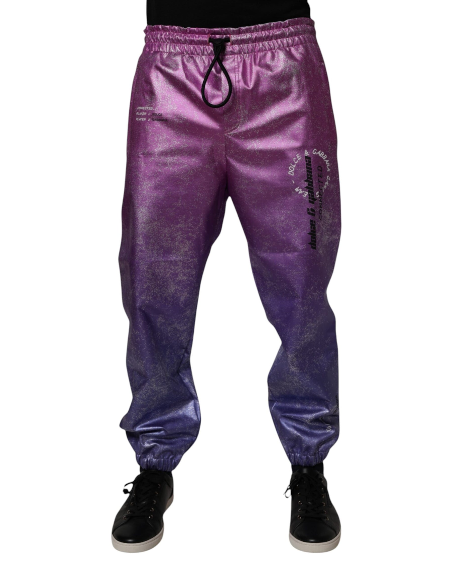 Dolce & Gabbana Pink Purple Two Tone Jogger Sweatpants Pants | Regal Royce