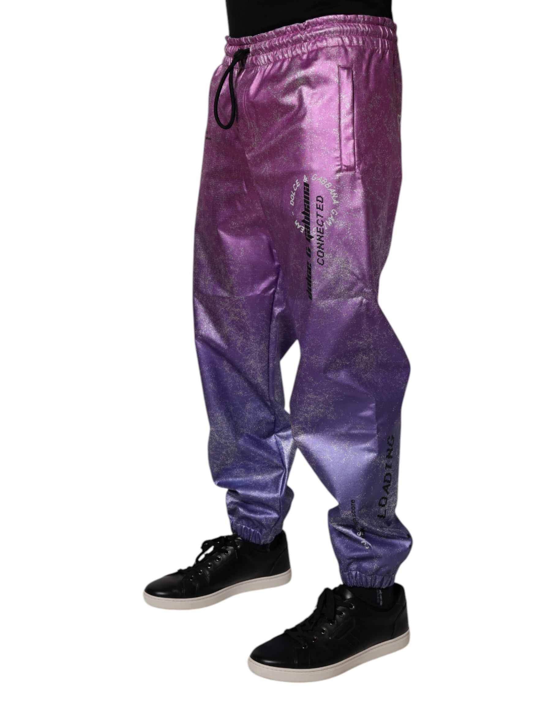 Dolce & Gabbana Pink Purple Two Tone Jogger Sweatpants Pants | Regal Royce