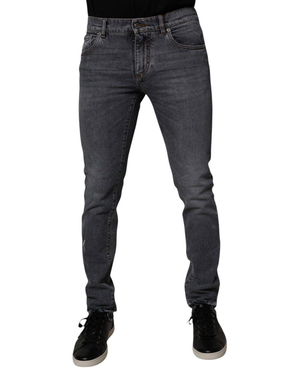 Dolce & Gabbana Dark Gray Cotton Stretch Skinny Denim Jeans