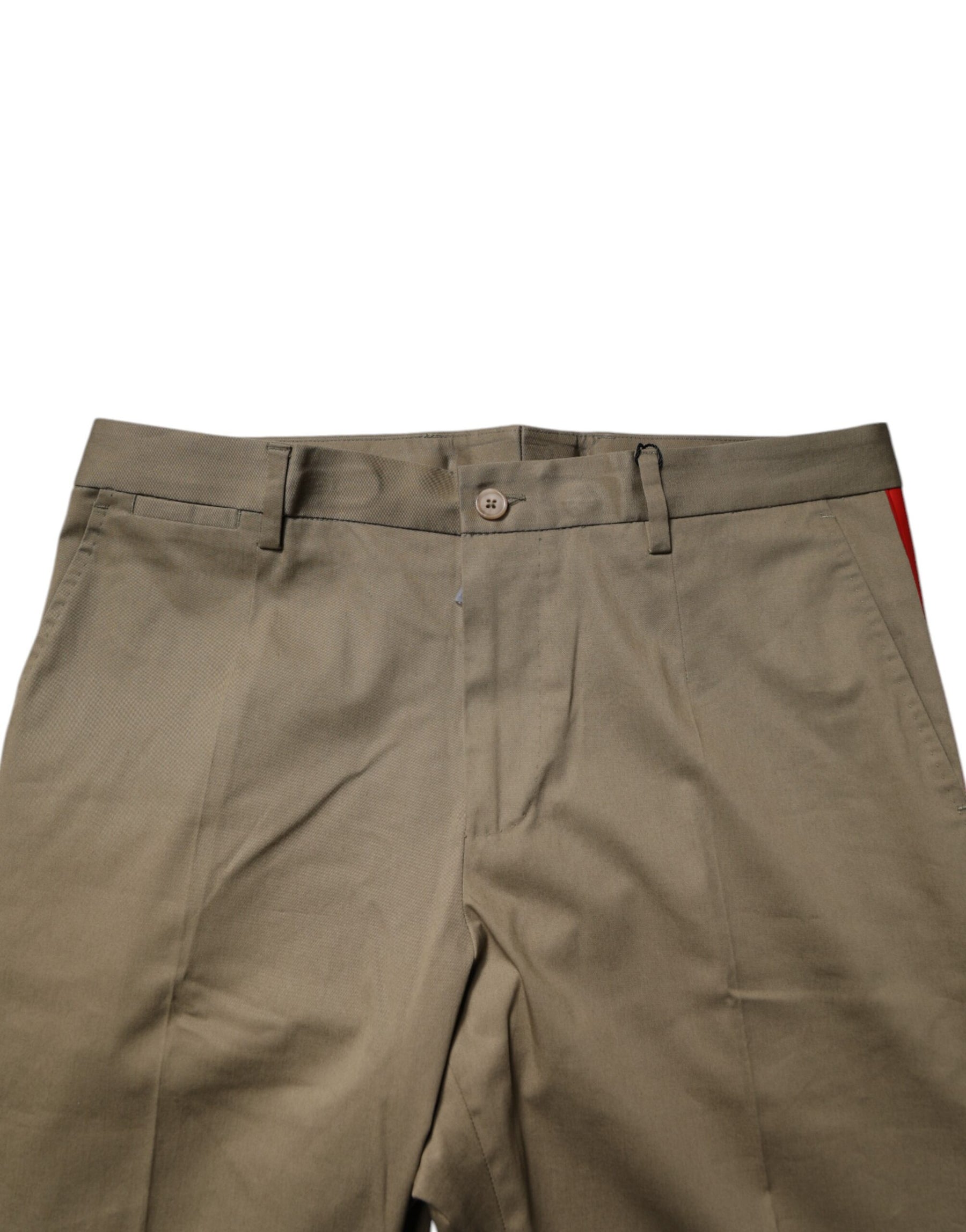 Dolce & Gabbana Dark Khaki Cotton Tapered Pants | Regal Royce