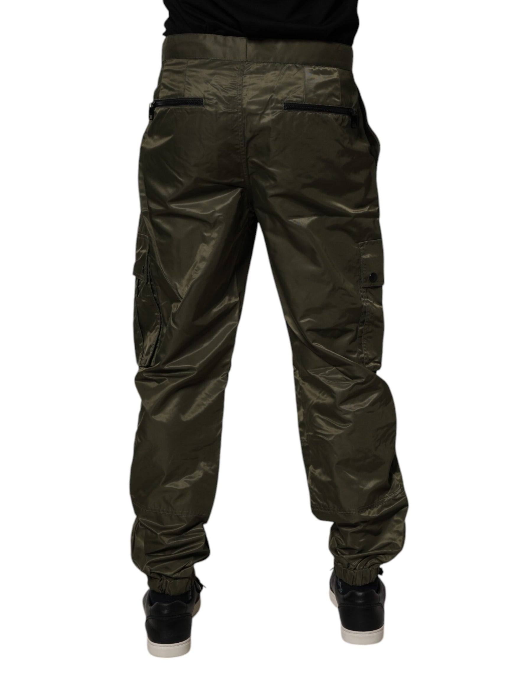 Dolce & Gabbana Dark Green Nylon Cargo Pants | Regal Royce