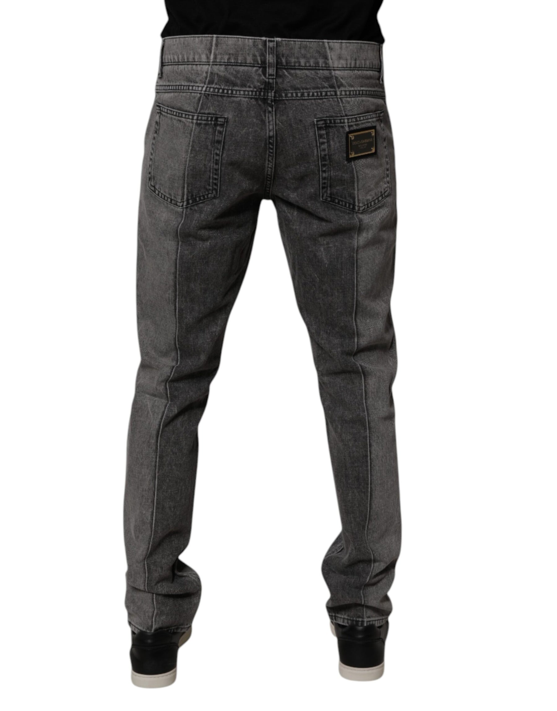 Dolce & Gabbana Two Tone Gray Cotton Denim Jeans | Regal Royce