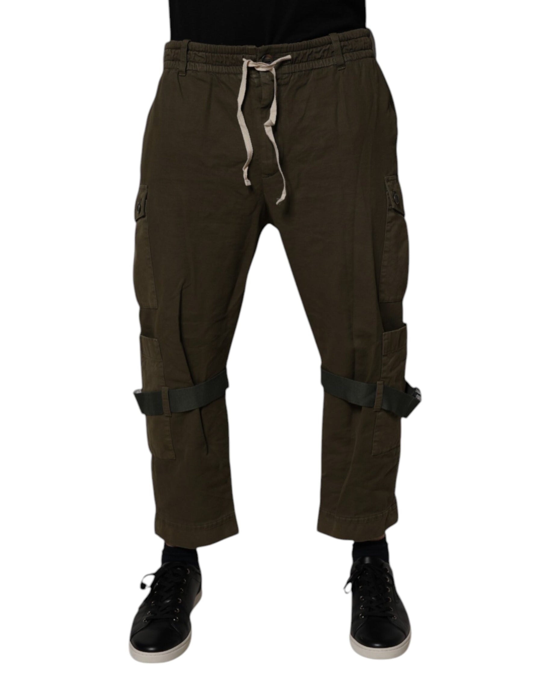 Dolce & Gabbana Brown Cotton Stretch Cargo Pants | Regal Royce