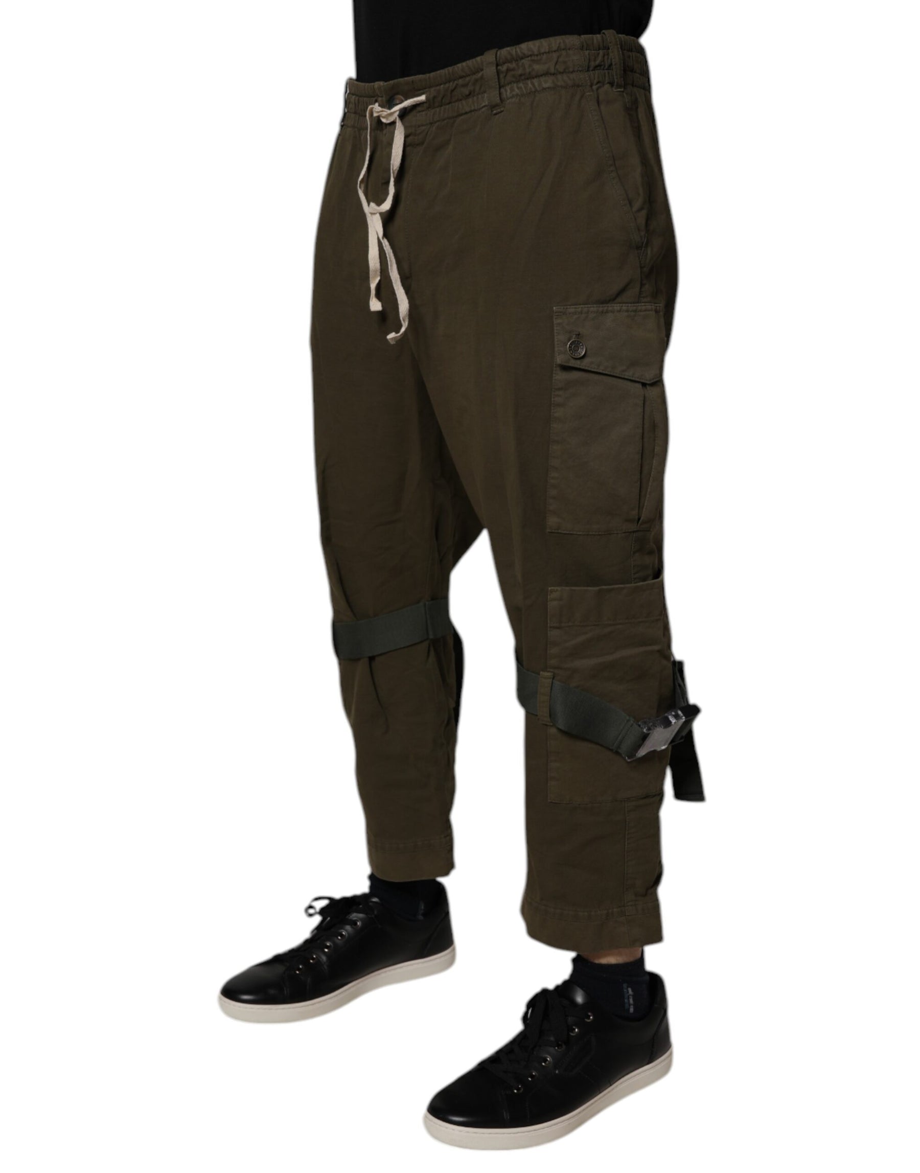 Dolce & Gabbana Brown Cotton Stretch Cargo Pants | Regal Royce