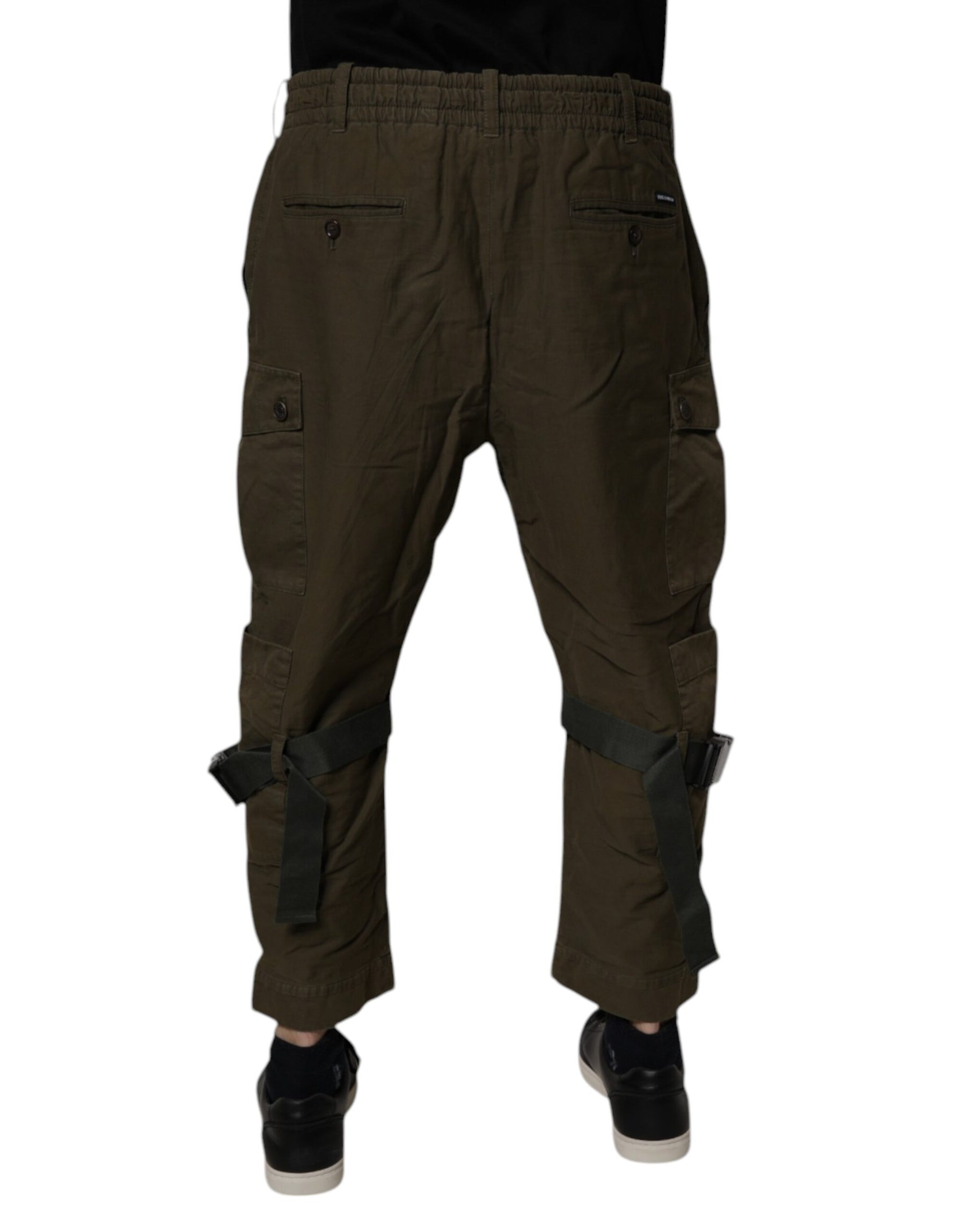 Dolce & Gabbana Brown Cotton Stretch Cargo Pants | Regal Royce