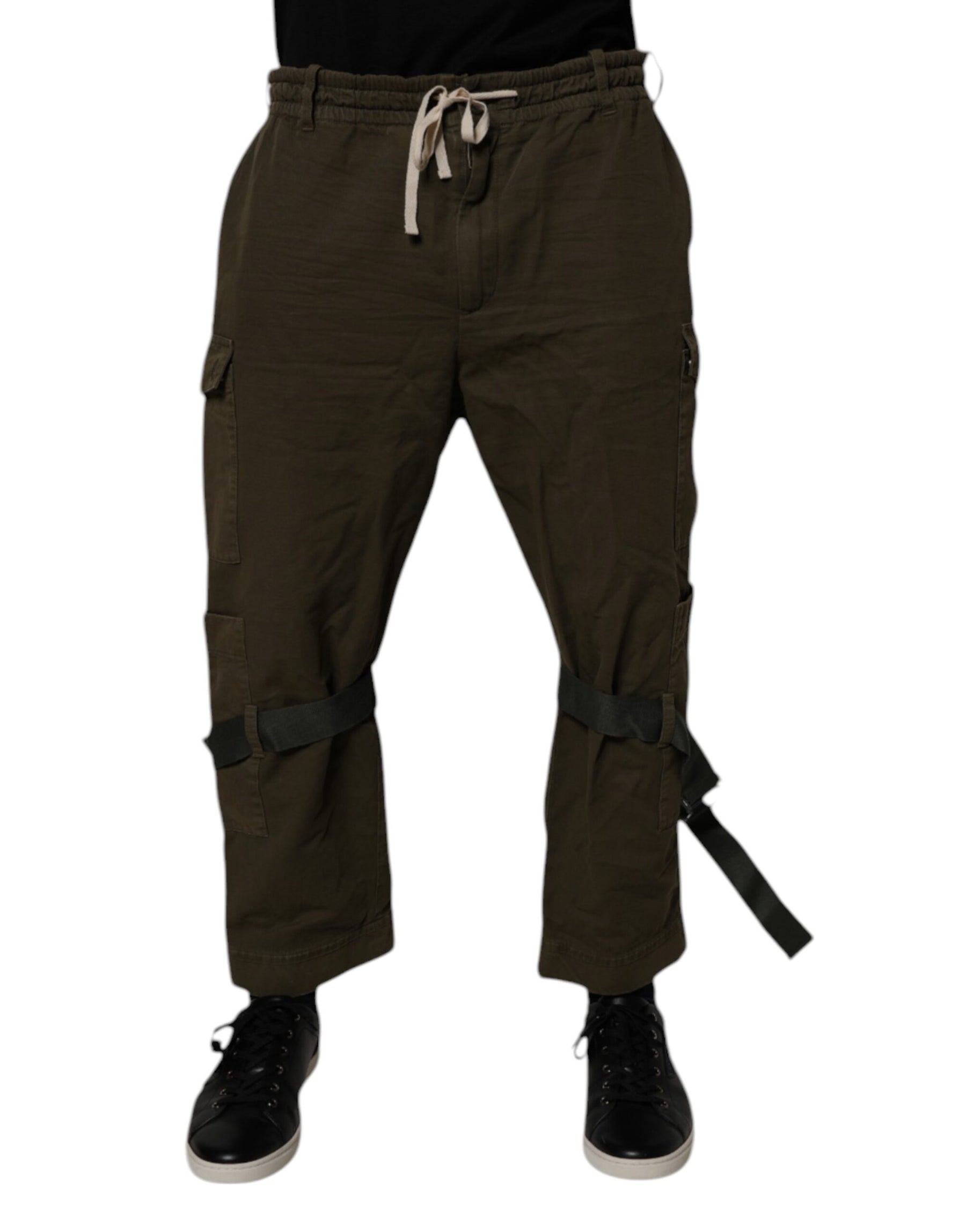 Dolce & Gabbana Brown Cotton Stretch Cargo Pants | Regal Royce