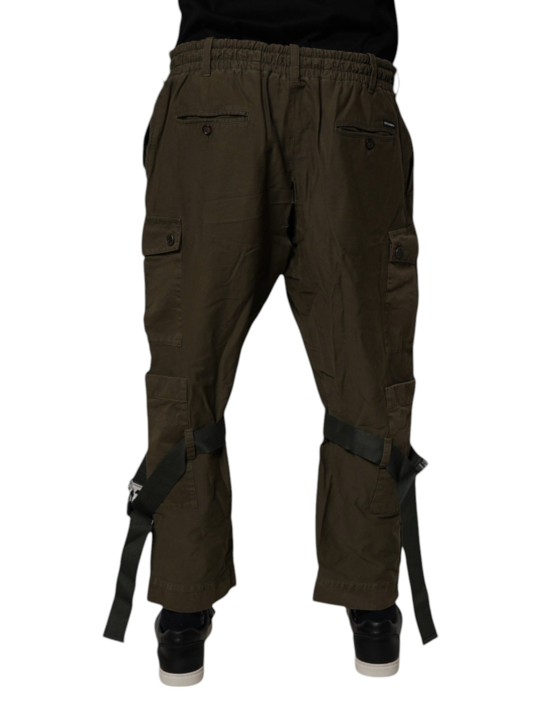 Dolce & Gabbana Brown Cotton Stretch Cargo Pants | Regal Royce