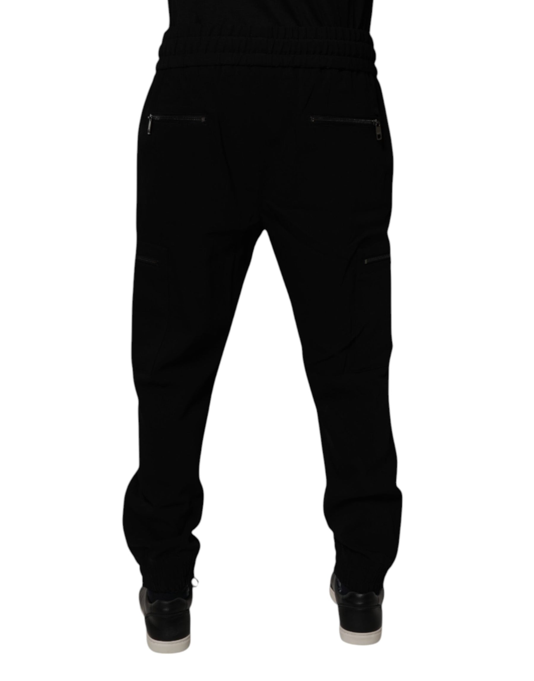 Dolce & Gabbana Black Wool Stretch Jogger Pants | Regal Royce