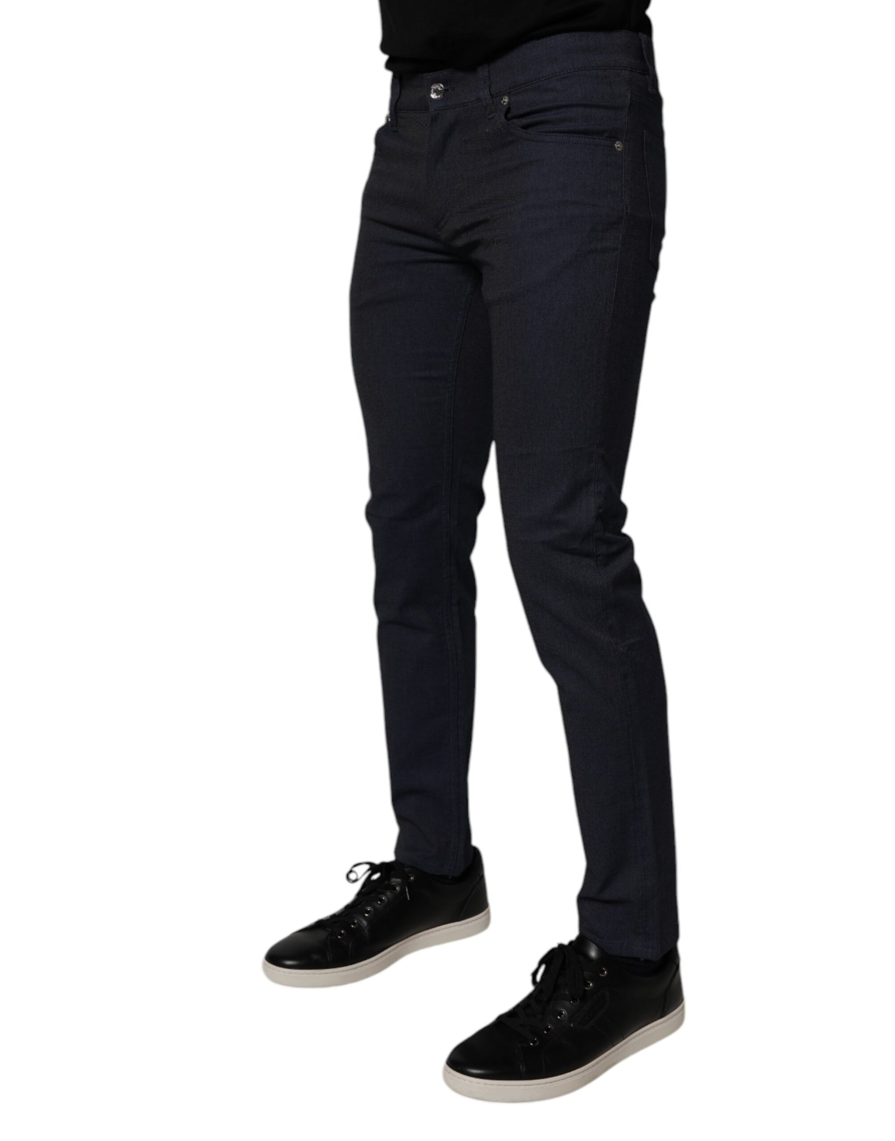 Dolce & Gabbana Dark Blue Cotton Stretch Skinny Denim Jeans | Regal Royce