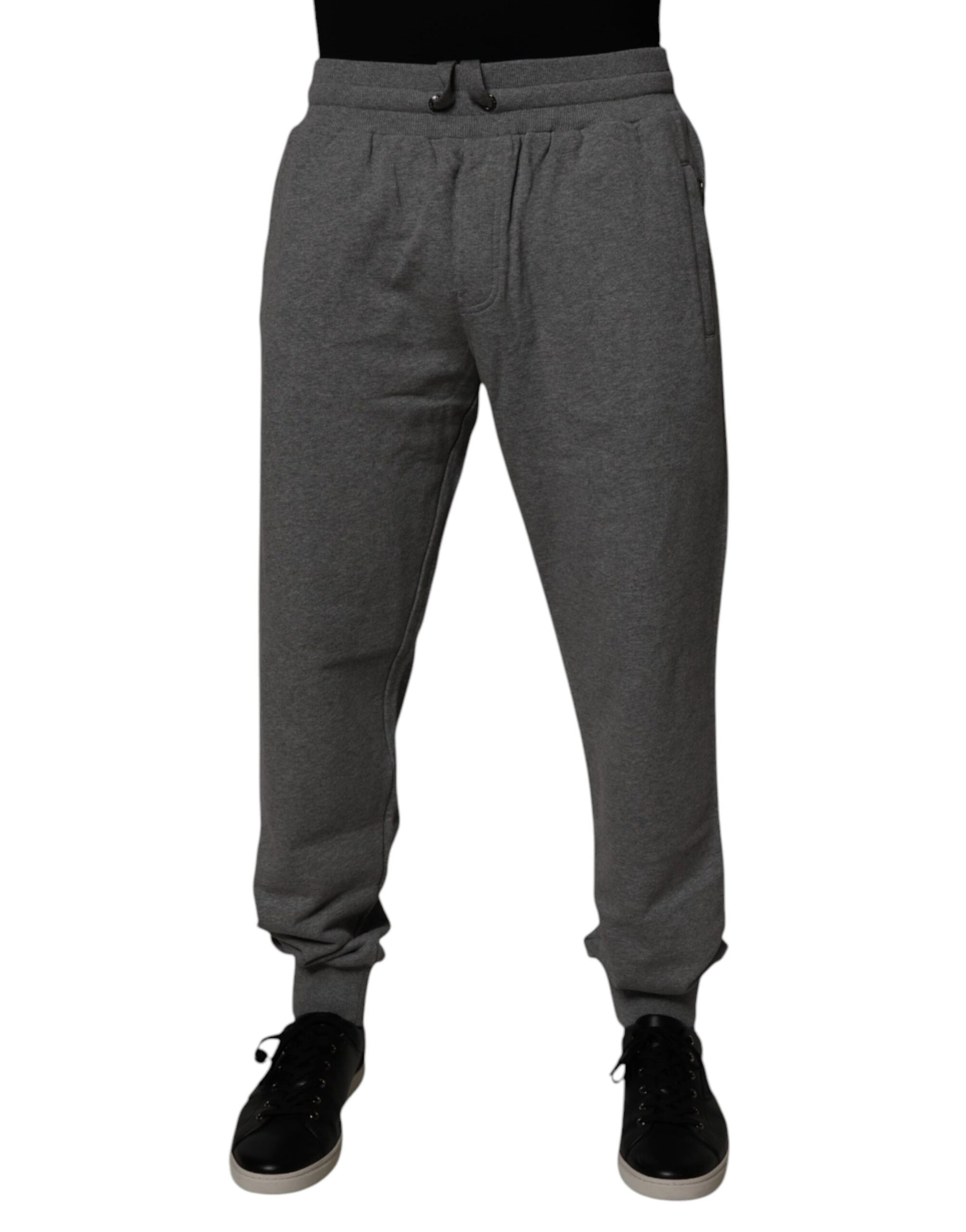 Dolce & Gabbana Gray Logo Cotton Jogger Men Sweatpants Pants | Regal Royce