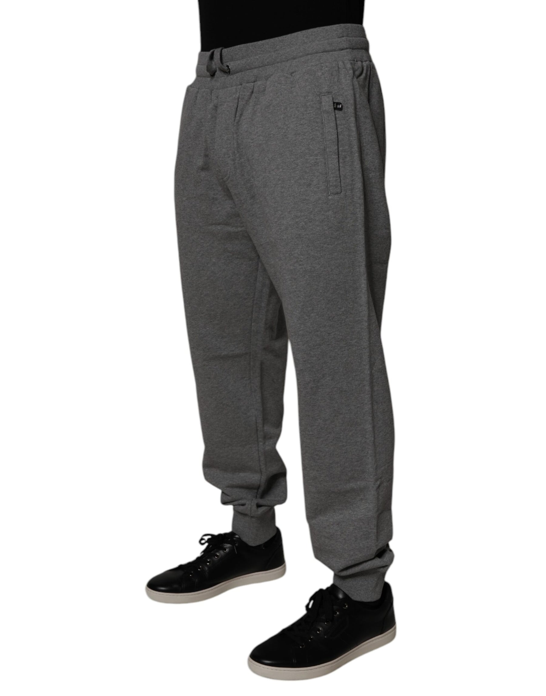 Dolce & Gabbana Gray Logo Cotton Jogger Men Sweatpants Pants | Regal Royce